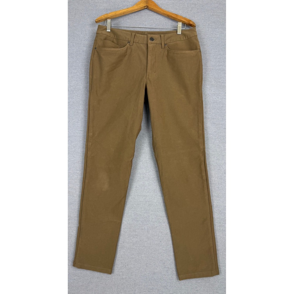Lululemon ABC Pant Slim Fit Brown Canvas 5 Pocket Commuter Trousers Mens 32x30